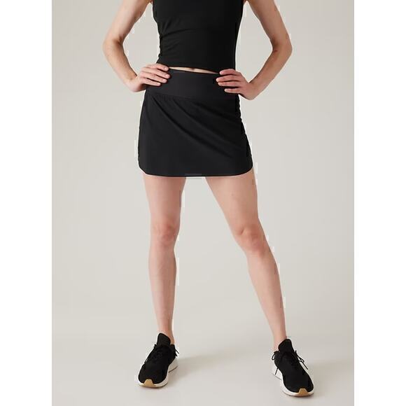 Athleta Run With It High Rise 14" Skort Black Stretch Recycled Material Size XL - Picture 1 of 6